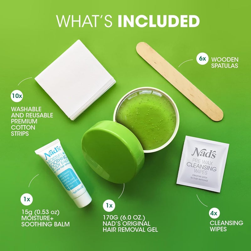 Nad's Original Hair Removal Gel Kit for Women - 6 Ounce Waxing Solution for Body and Face - Image 2